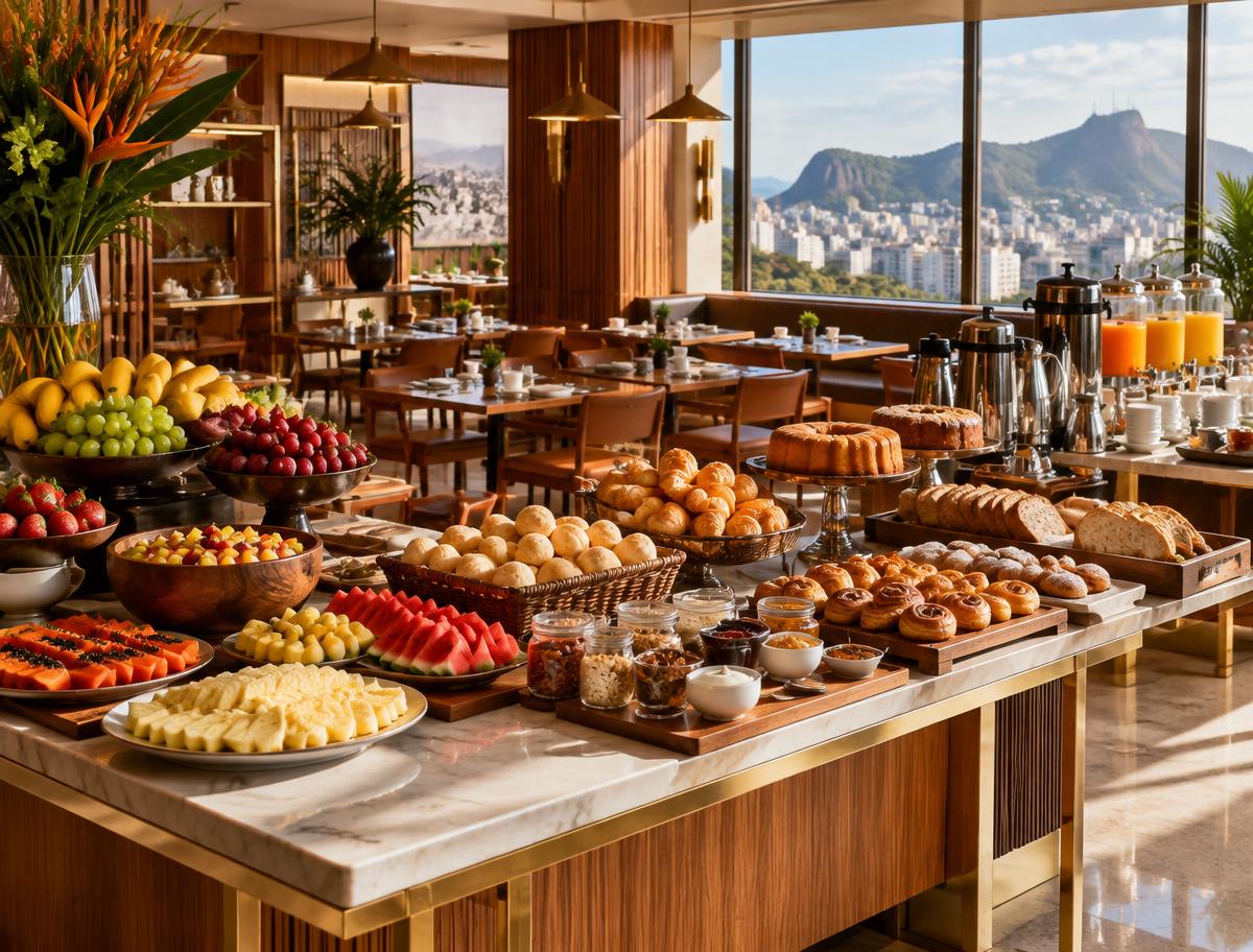 Café da manhã servido no hotel